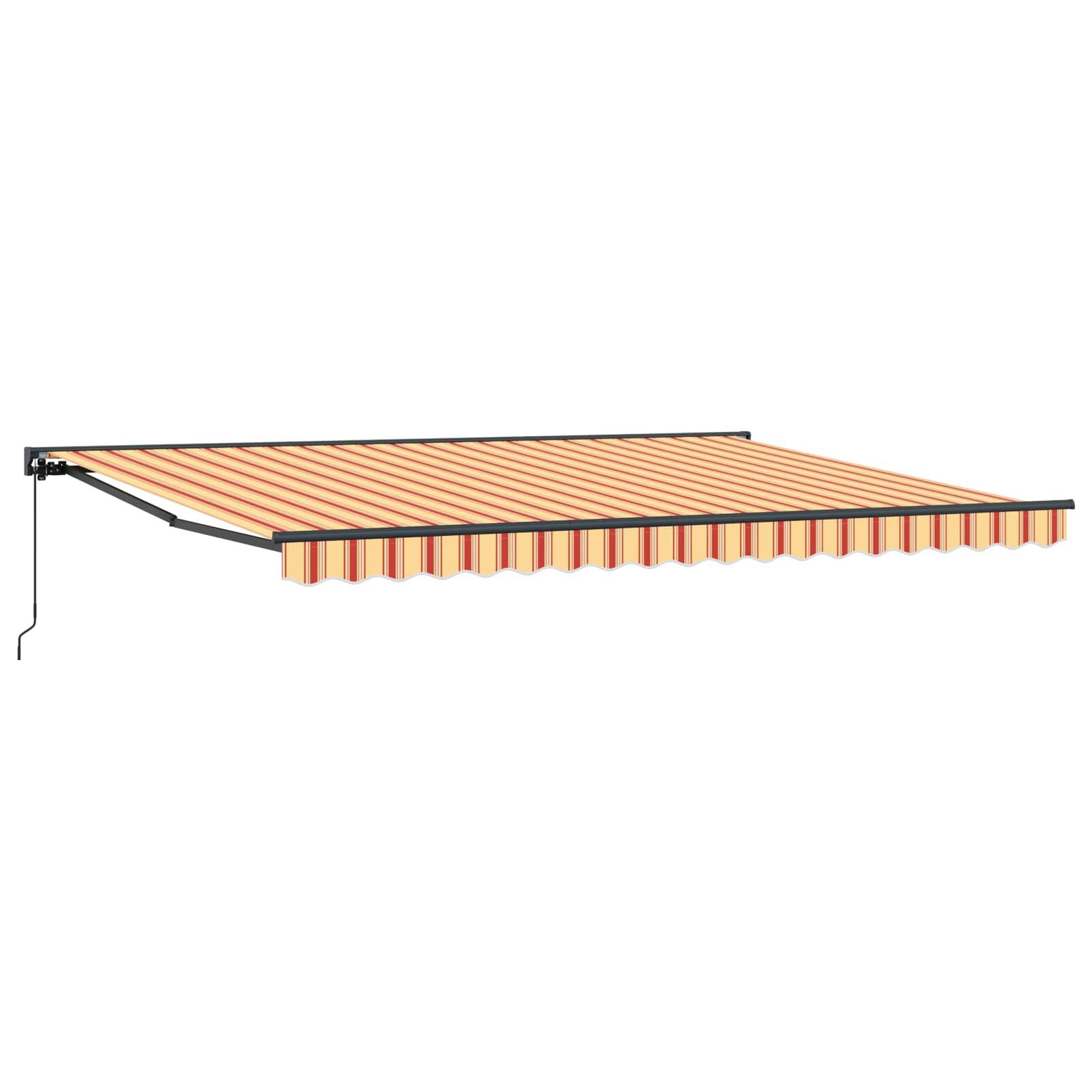 Markise Manuell einziehbare Markise Gelb und Orange 4 × 3,5 m