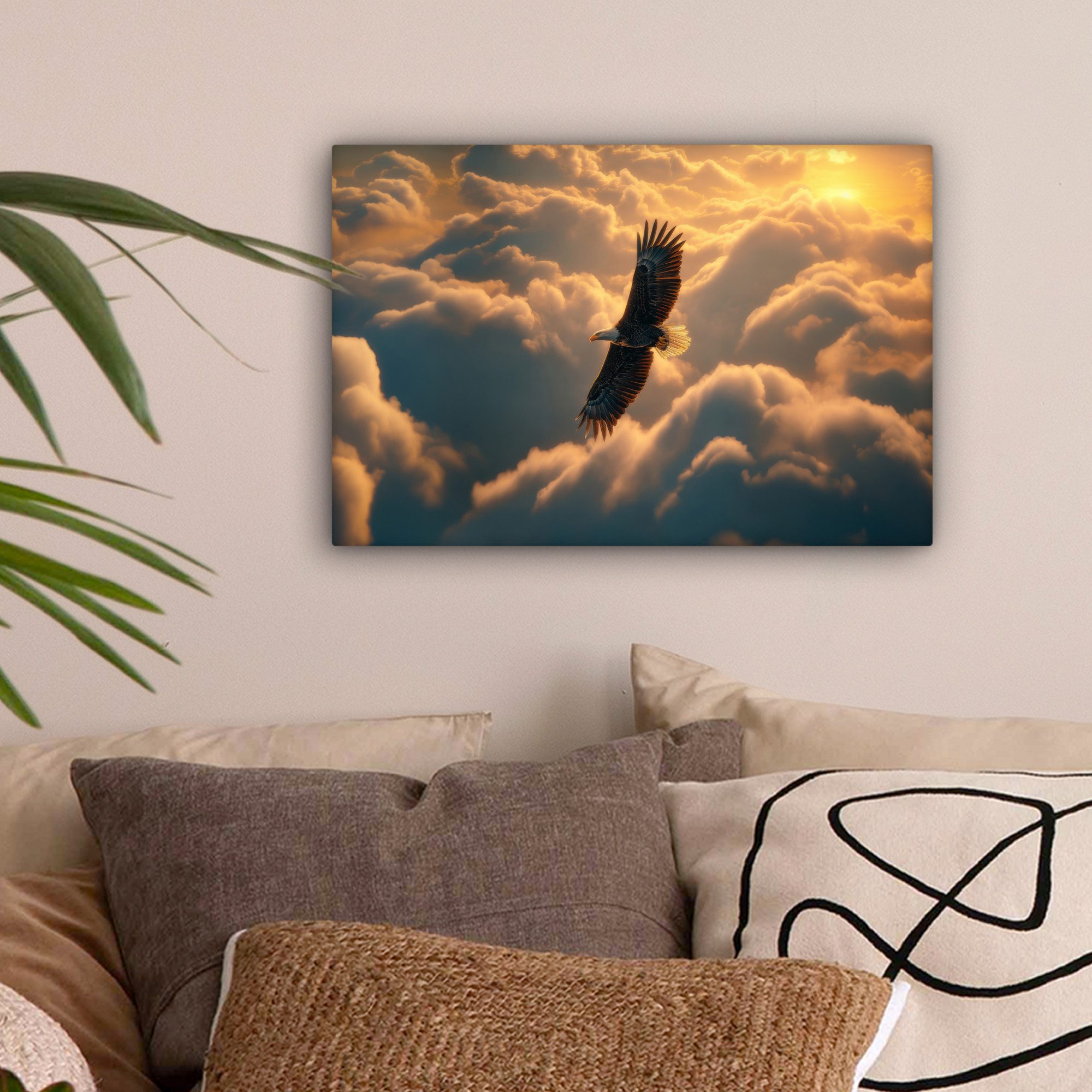 OneMillionCanvasses® Leinwandbild Adler - Wolken - Sonne, Fotodruck (1 St), günstig online kaufen