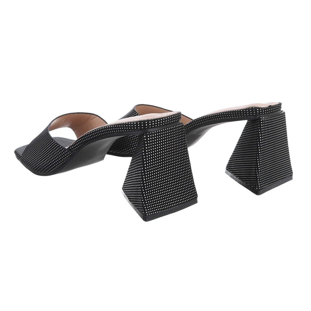 Sandaletten Ital-Design Blockabsatz High-Heel-Sandalette Party Damen & Clubwear Schwarz Mules & in Sandalen