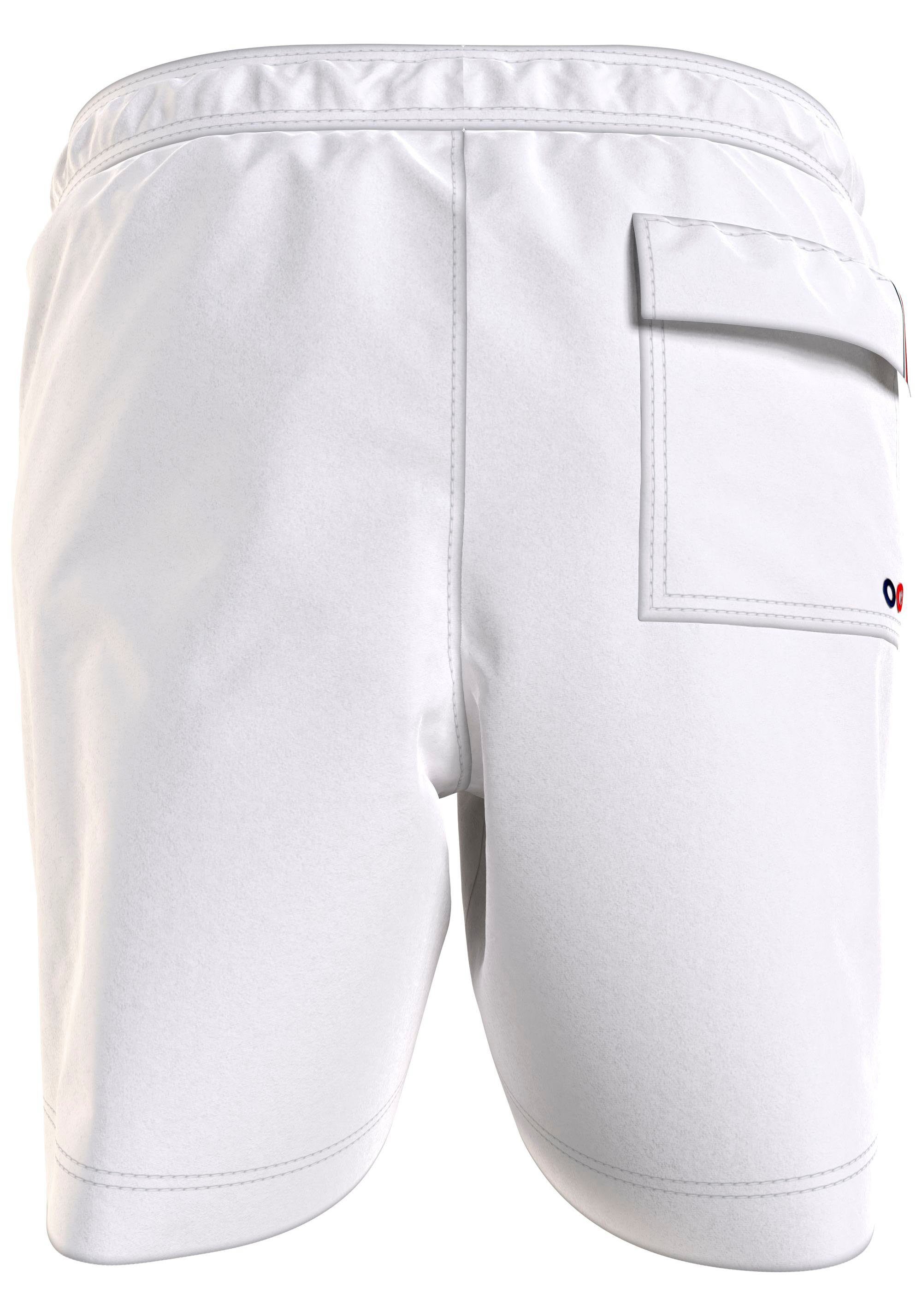 White Tommy Badehose Tommy Hilfiger DRAWSTRING mit Swimwear MEDIUM Hilfiger Markenlabel