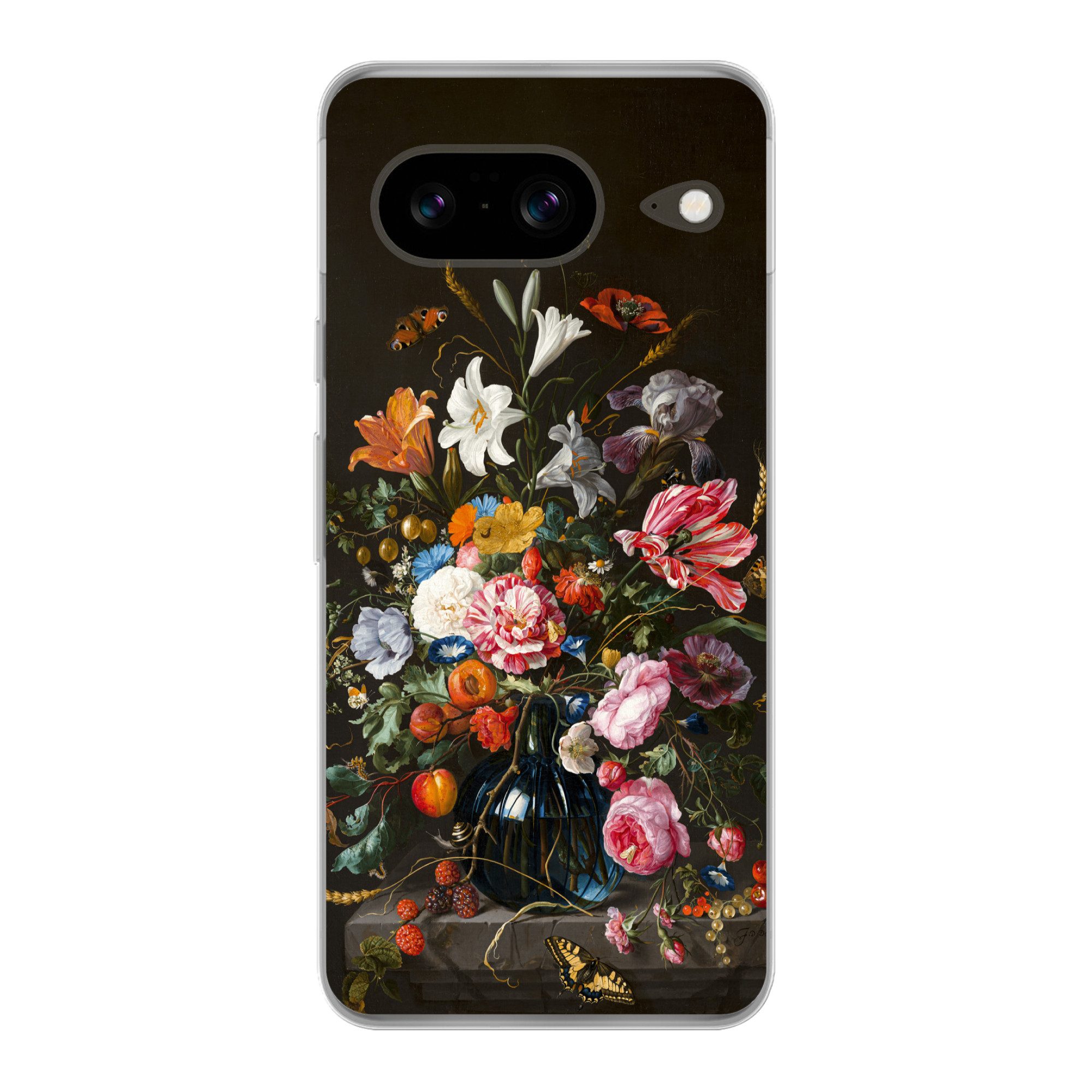 MuchoWow Handyhülle für Google Pixel 8 Vase mit Blumen - Jan Davidsz de Heem - Kunst, Handy Case, Silikon, Bumper Case Dünn