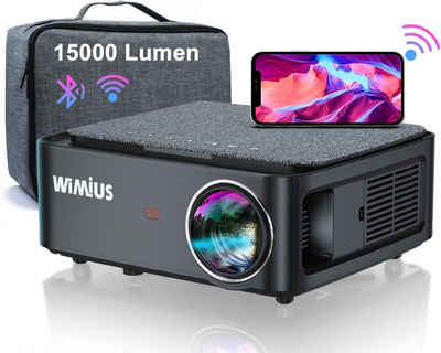 WiMiUS Portabler Projektor (5000:1, 1920 x 1080 px, Lumen Projektor Unterstützung Heimkino Videoprojektor kompatibel)