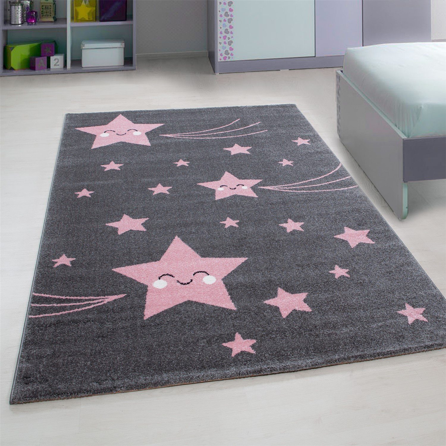 Stilvoll Günstig Kinderteppich Teppich für den Flur oder Küche Sterne-Design, Läufer, Höhe: 11 mm