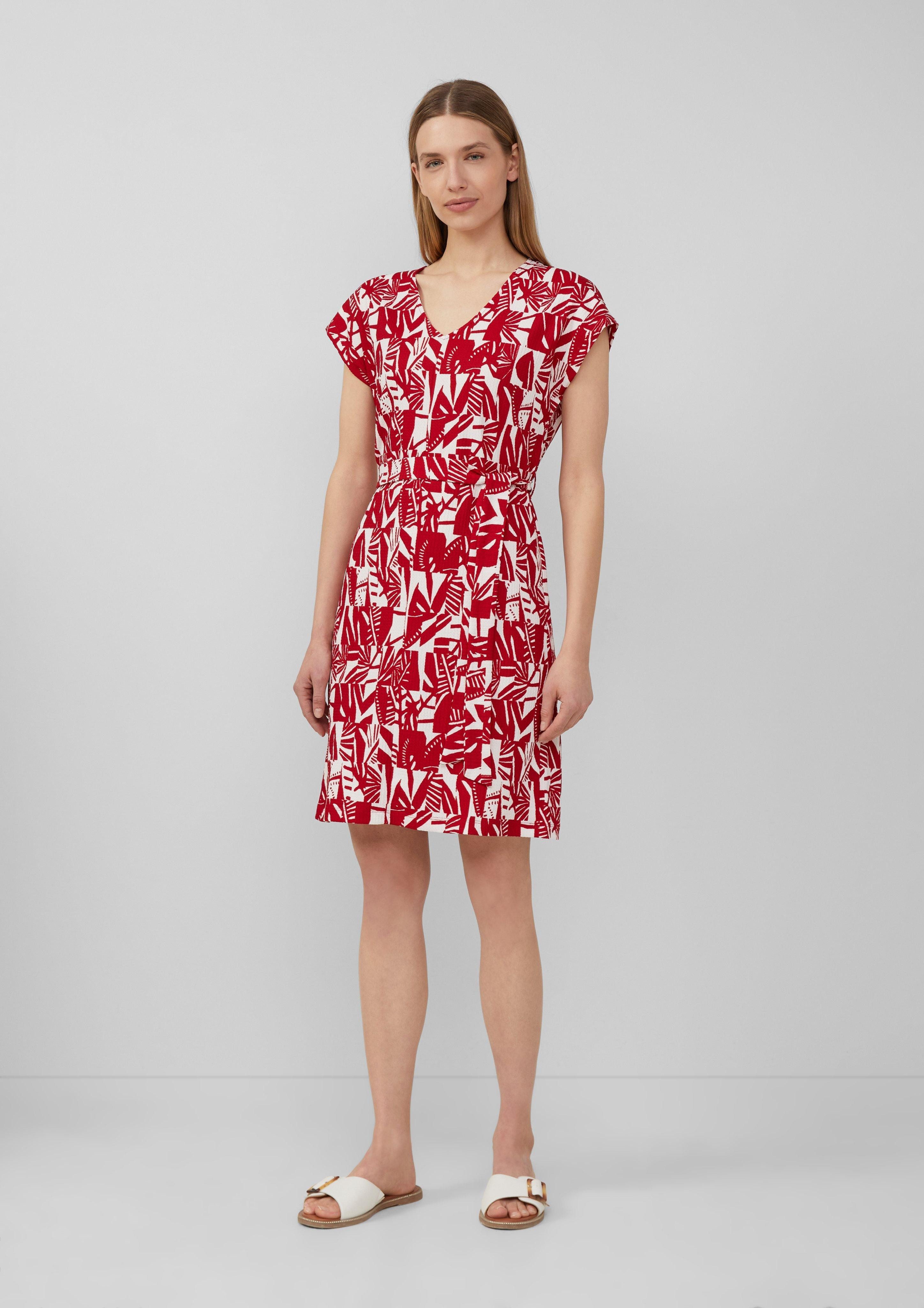 s.Oliver Minikleid Strukturiertes Jerseykleid mit All-over-Print günstig online kaufen
