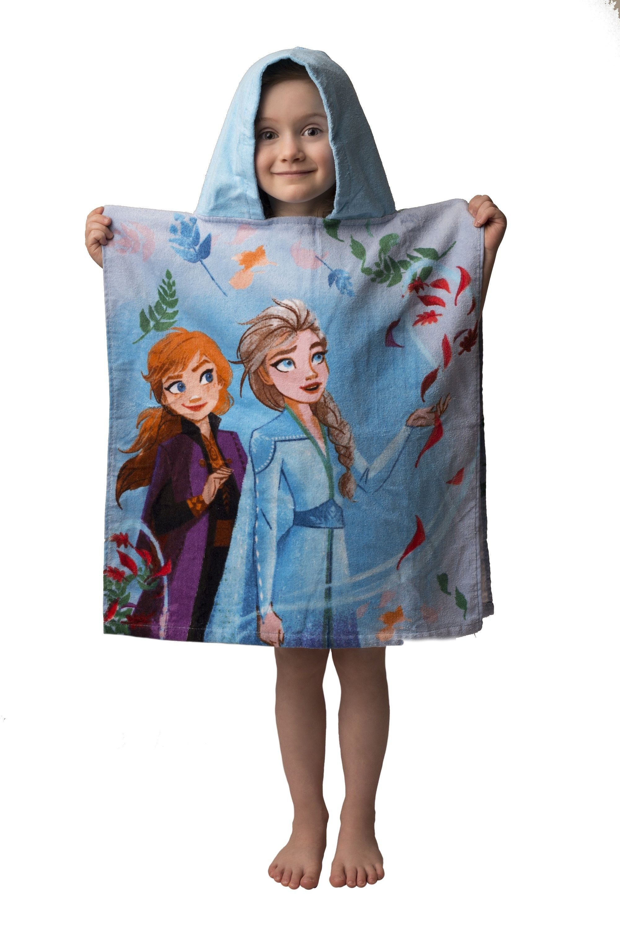 Disney Badeponcho Eiskönigin Anna und ELSA Bade Poncho Handtuch 100% Baumwolle
