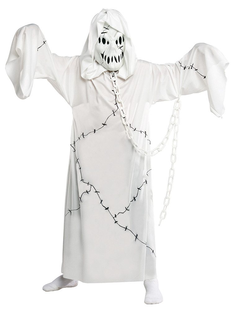 Karneval-Klamotten Kostüm Geist Gespenster Kinder Ghoul mit Ketten und Maske, Halloween Gespenst Grusel Kinderkostüm Mädchen Jungen Karneval