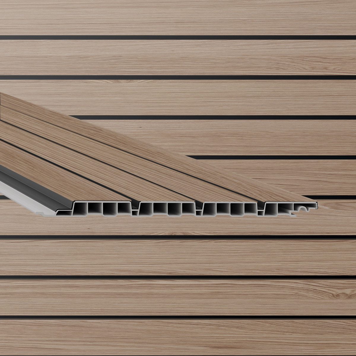 Verkleidungspaneel vinyPlus Quattro Rhombus Profil Länge 2x6m 3,59qm artisan oak