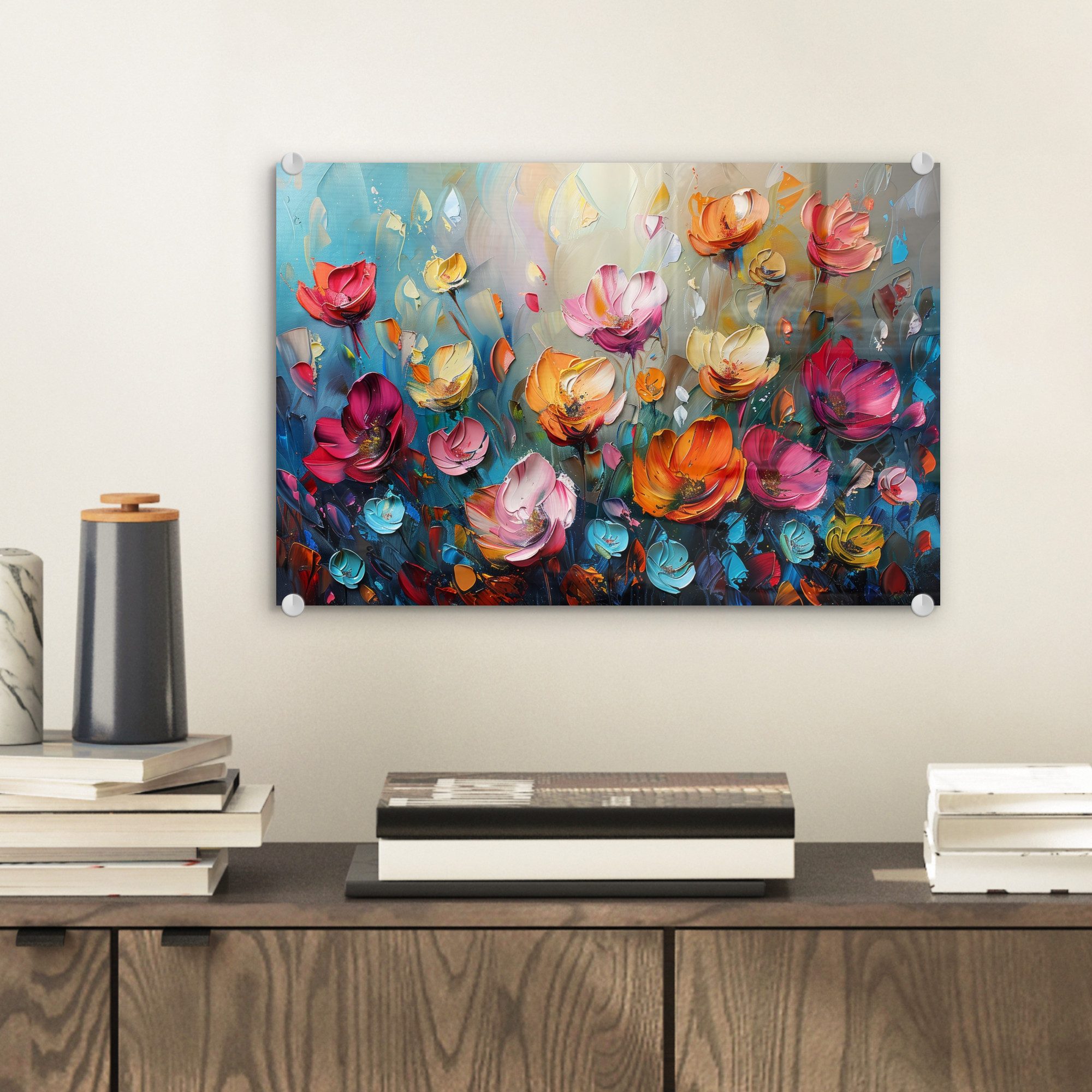 MuchoWow Acrylglasbild Blumen - Bunt - günstig online kaufen