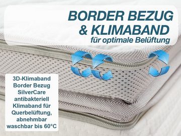 Matratzenauflage KOMFORT GEL, BMM, 8 cm hoch, Gelschaum, 3D-Klimaband SilverCare Bezug, temperaturunabhängig