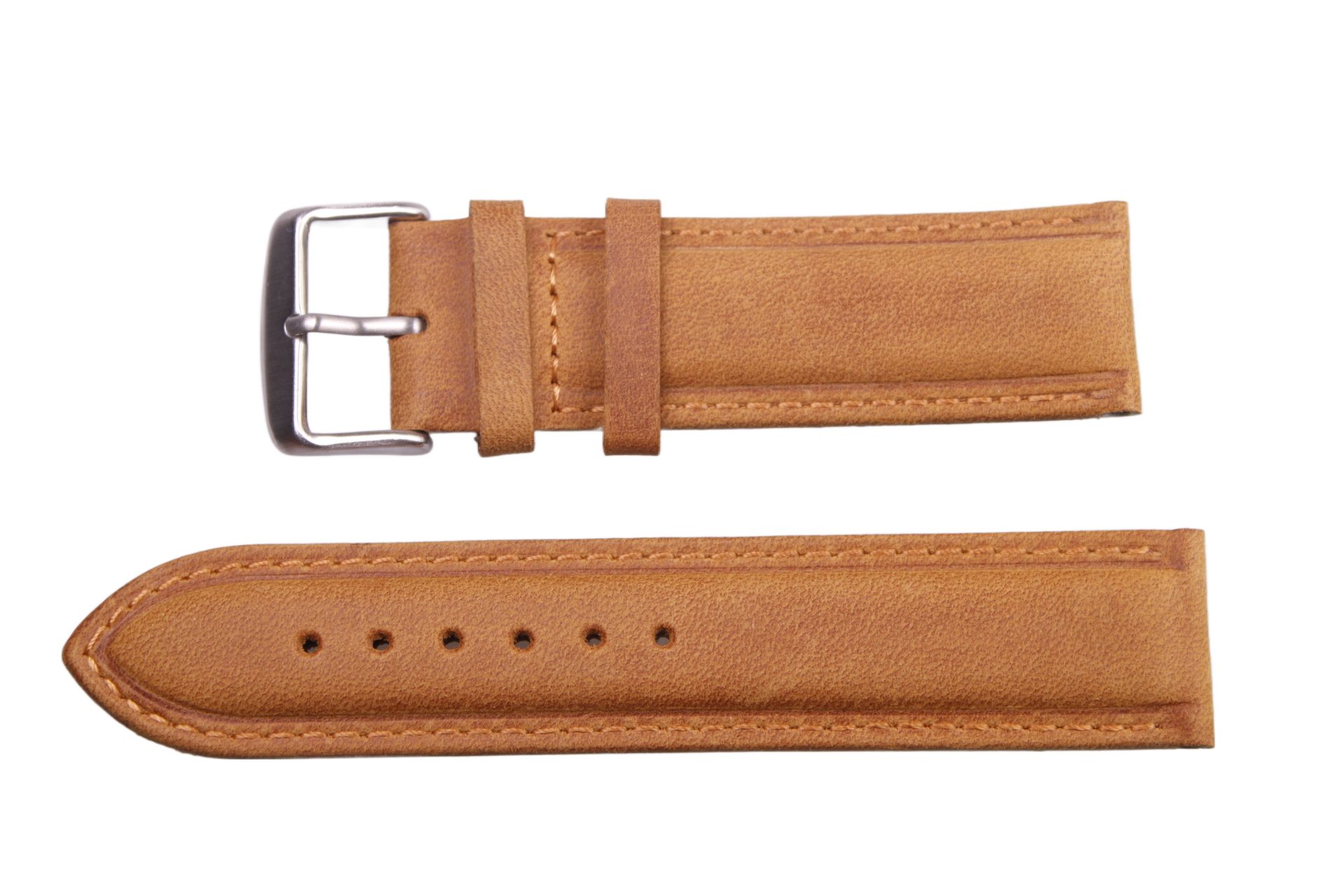 Eichmüller Uhrenring Uhrenband Leder Hellbraun 22 mm, (2-tlg), Echt Leder