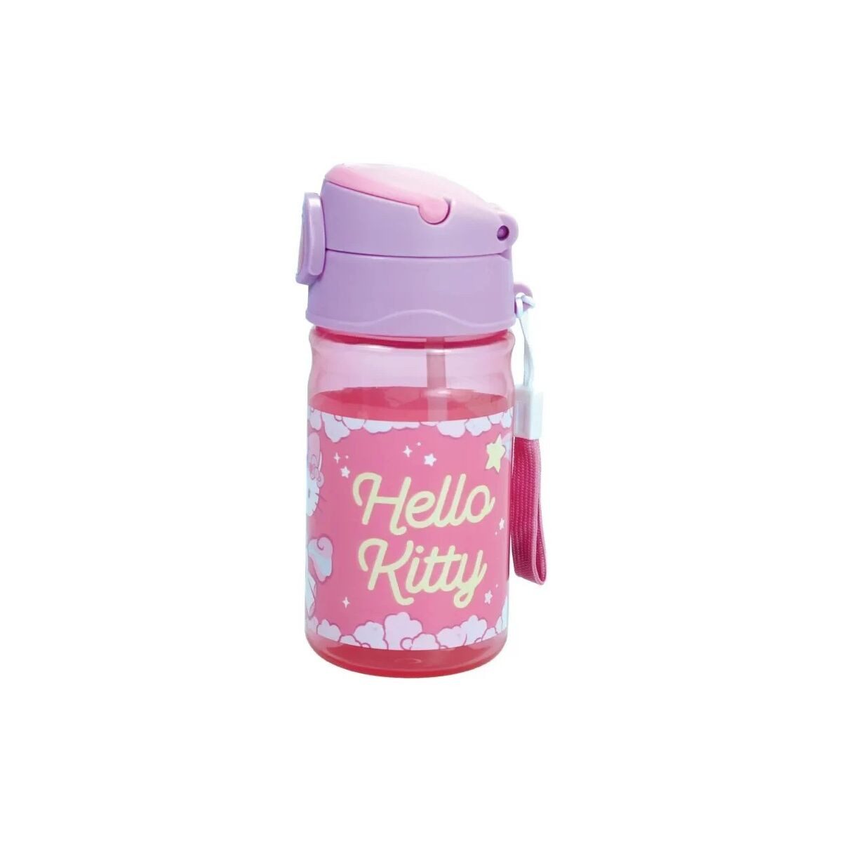 Hello Kitty Trinkflasche Hello Kitty Unicorn Kunststoffflasche mit Haken 350 ml