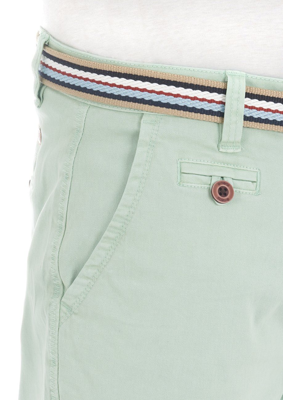 RIVKlaas Bermudashorts riverso mit Green Gürtel Fit (52301) Herren Chinoshorts Regular Middle Shorts