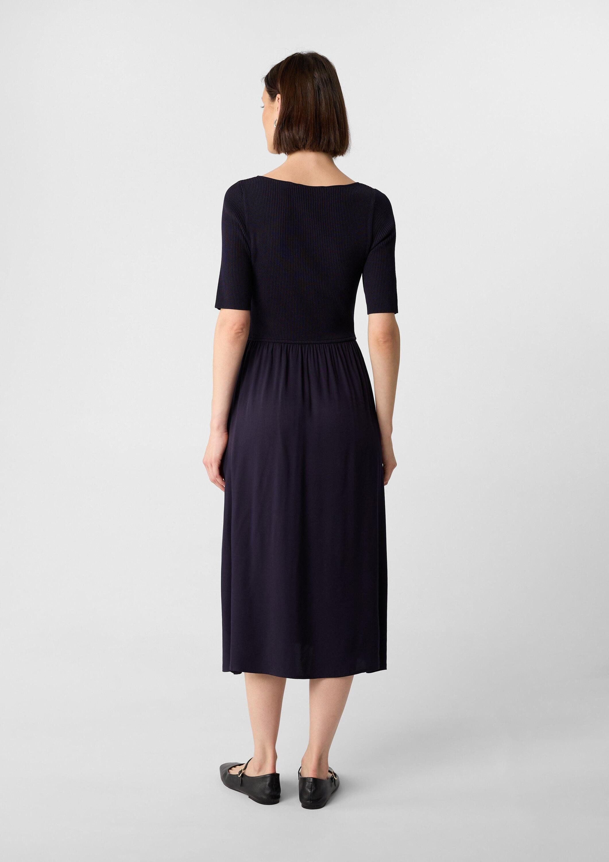 comma Midikleid Kleid Midikleid im Materialmix günstig online kaufen