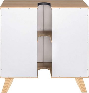 EUGAD Waschbeckenunterschrank (1-St) Badezimmerschrank mit 2 Türe Weiß