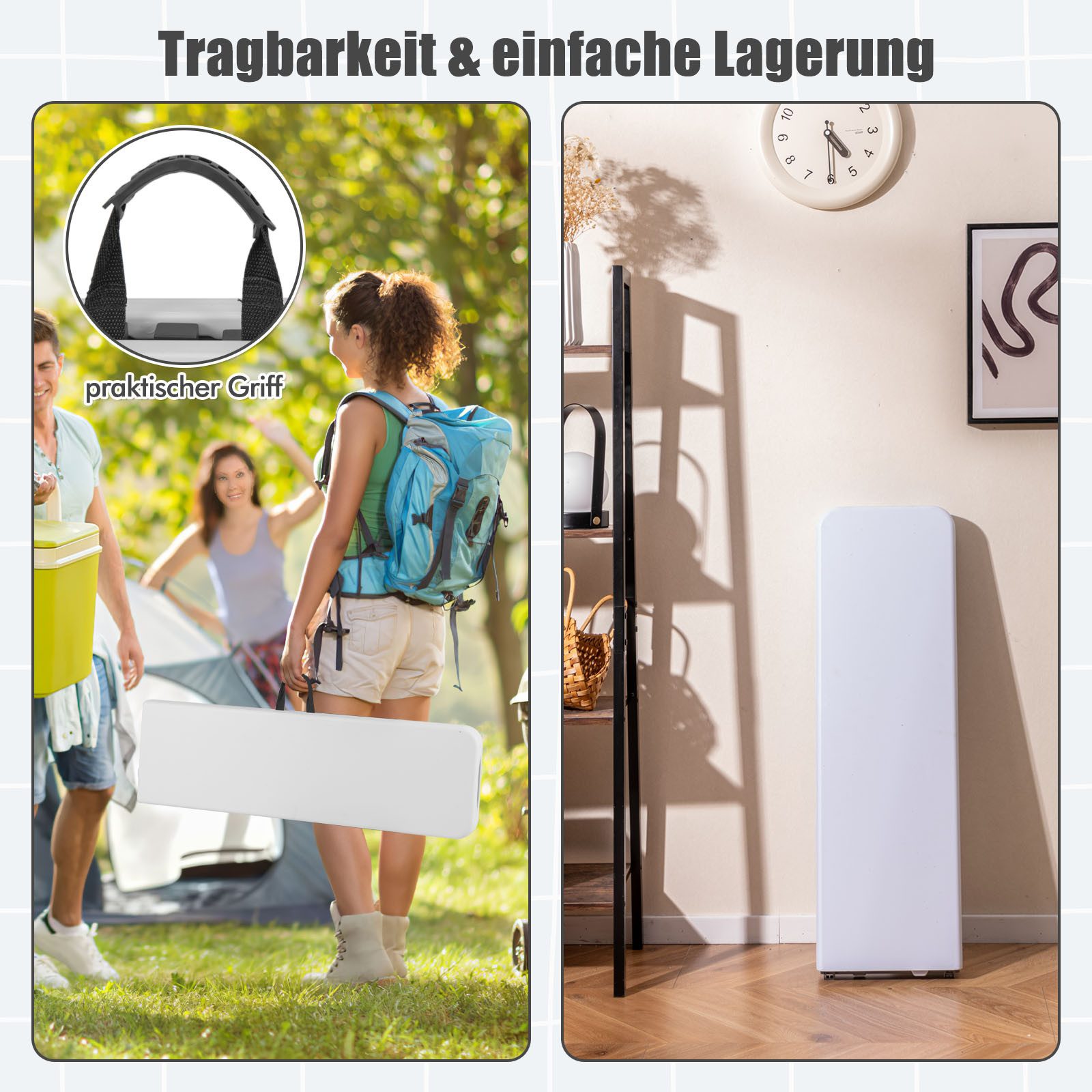 COSTWAY Gartenbank, Bierbank klappbar, Klappbank, Sitzbank 182cm