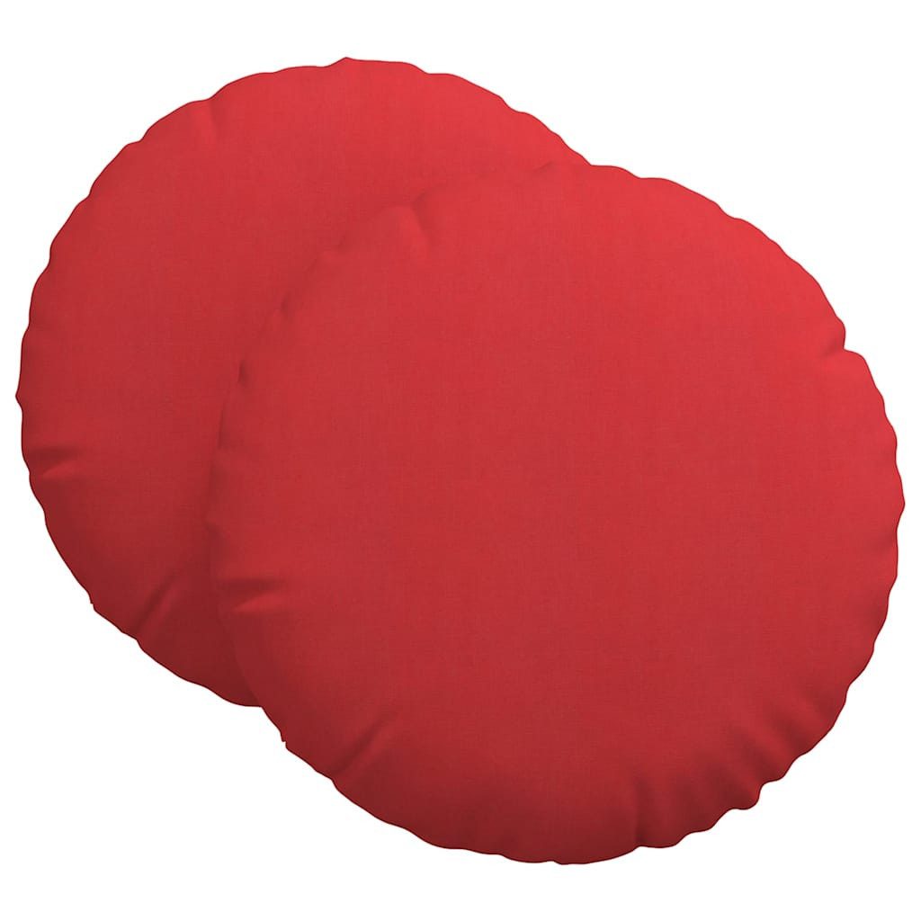 vidaXL Sitzauflage Sitzkissen 2 stk. Stoff Rot Ø60 x 21 cm, (2 St)