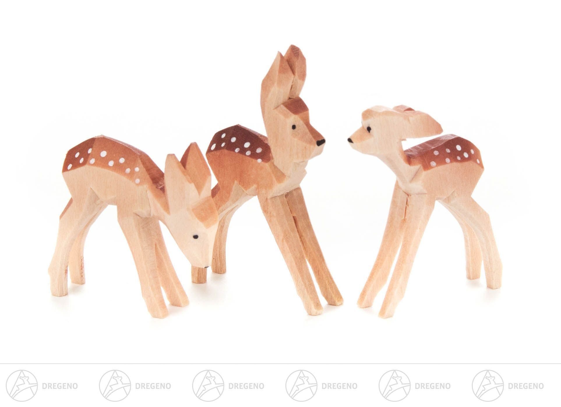 Dregeno Erzgebirge Weihnachtsfigur Miniatur Rehkitze geschnitzt günstig online kaufen