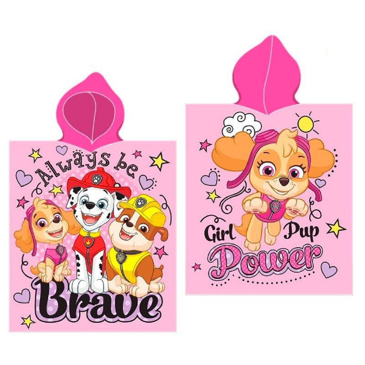 PAW PATROL Poncho Weicher Kinder-Kapuzenponcho, 110 cm hoch, 55 cm breit