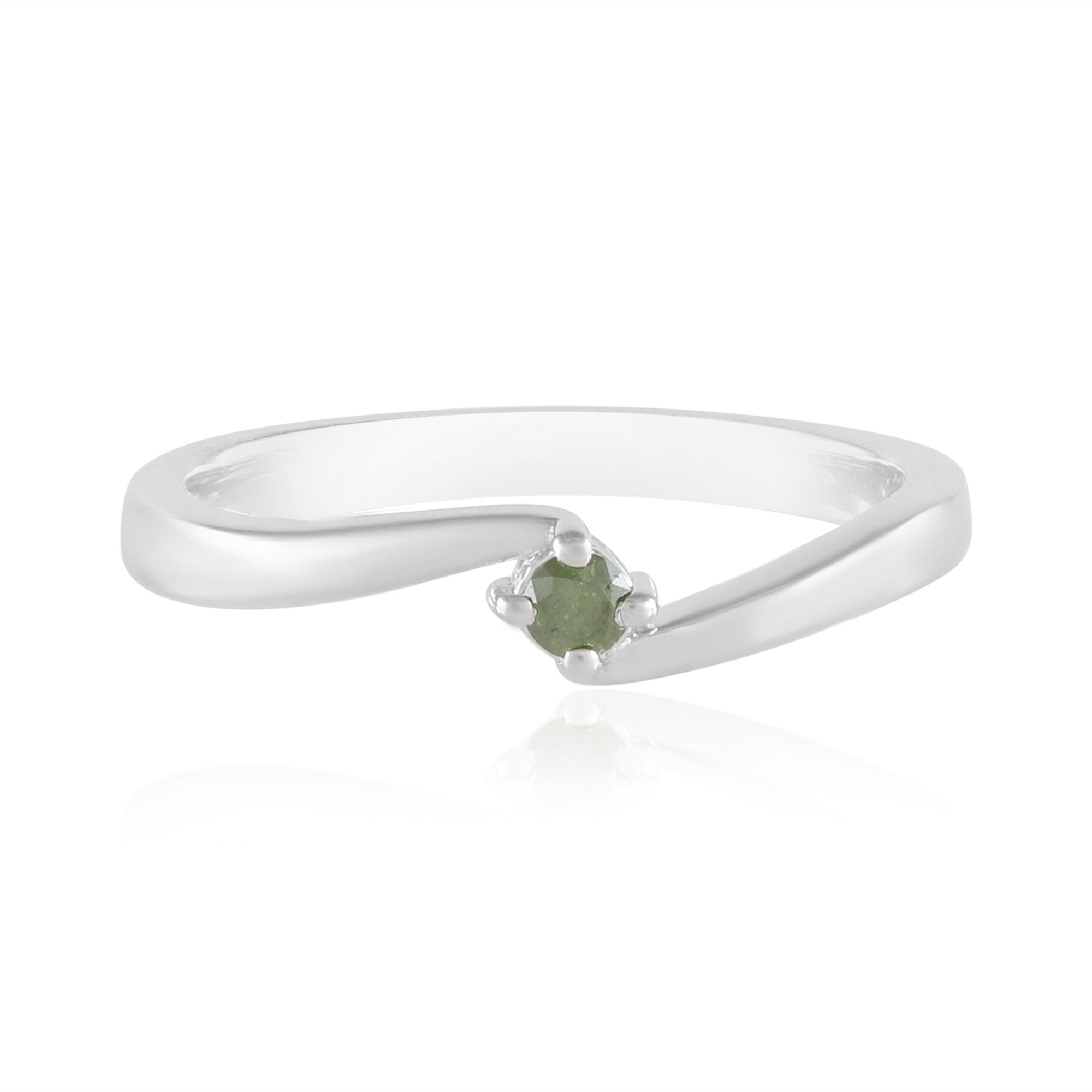 Cavill Diamantring Grüner Diamant Sterling Silber Ring (1-tlg)