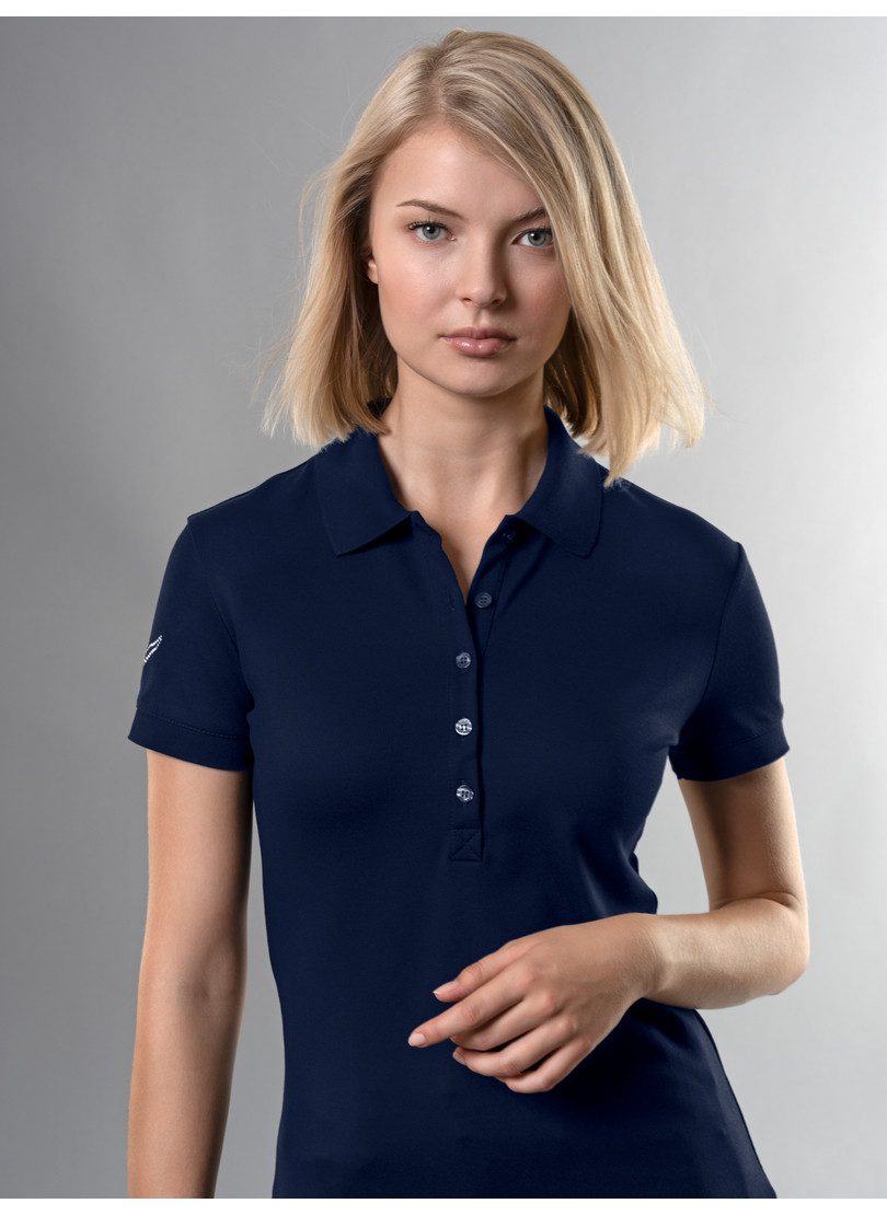 Trigema Poloshirt TRIGEMA Poloshirt mit Kristallsteinen (1-tlg)