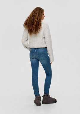 QS Stoffhose Jeans Sadie / Skinny Fit / Mid Rise / Skinny Leg Label-Patch, Waschung