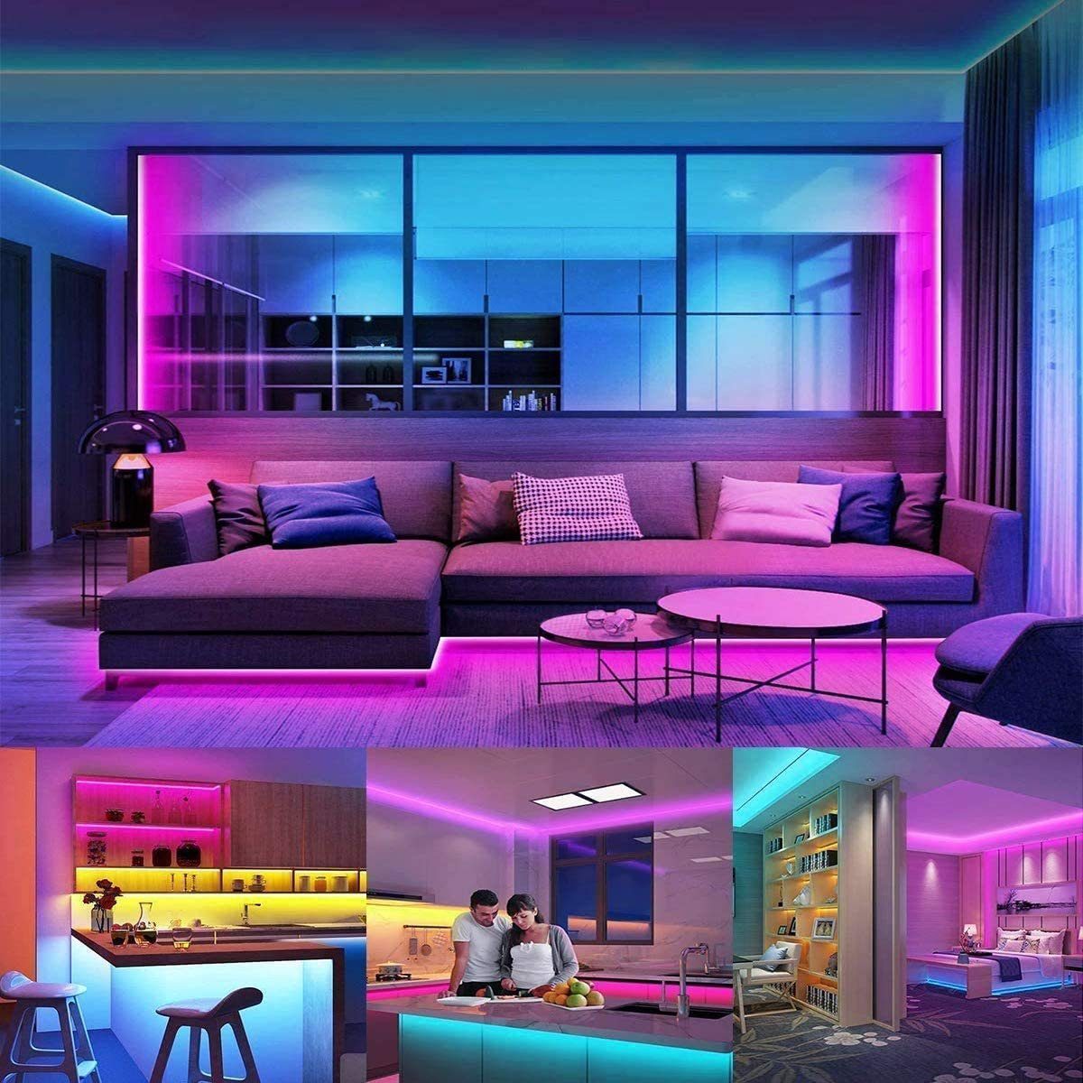 Oneid LED-Streifen Farbwechsel Bluetooth App LED via Steuerbar RGB mit 10M Lichterkette