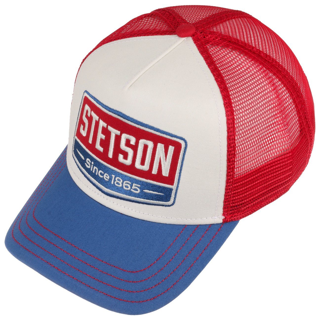 Stetson blau-rot Trucker Basecap Snapback Cap (1-St)
