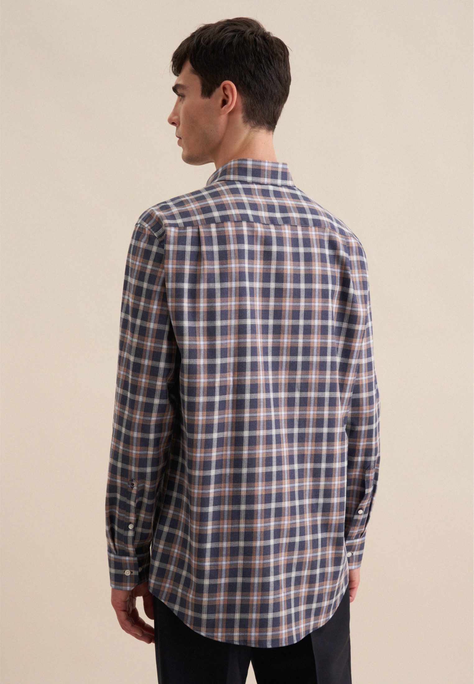 seidensticker Flanellhemd Comfort Comfort Langarm Button-Down-Kragen günstig online kaufen