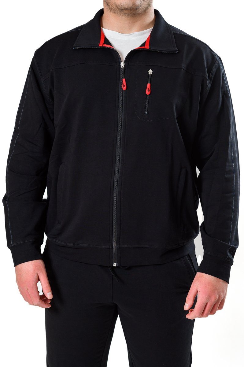 Baumwollmischgewebe Herren XL Sweatjacke allen Größen Klein bis Authentic in schwarz Jerseyjacke 5