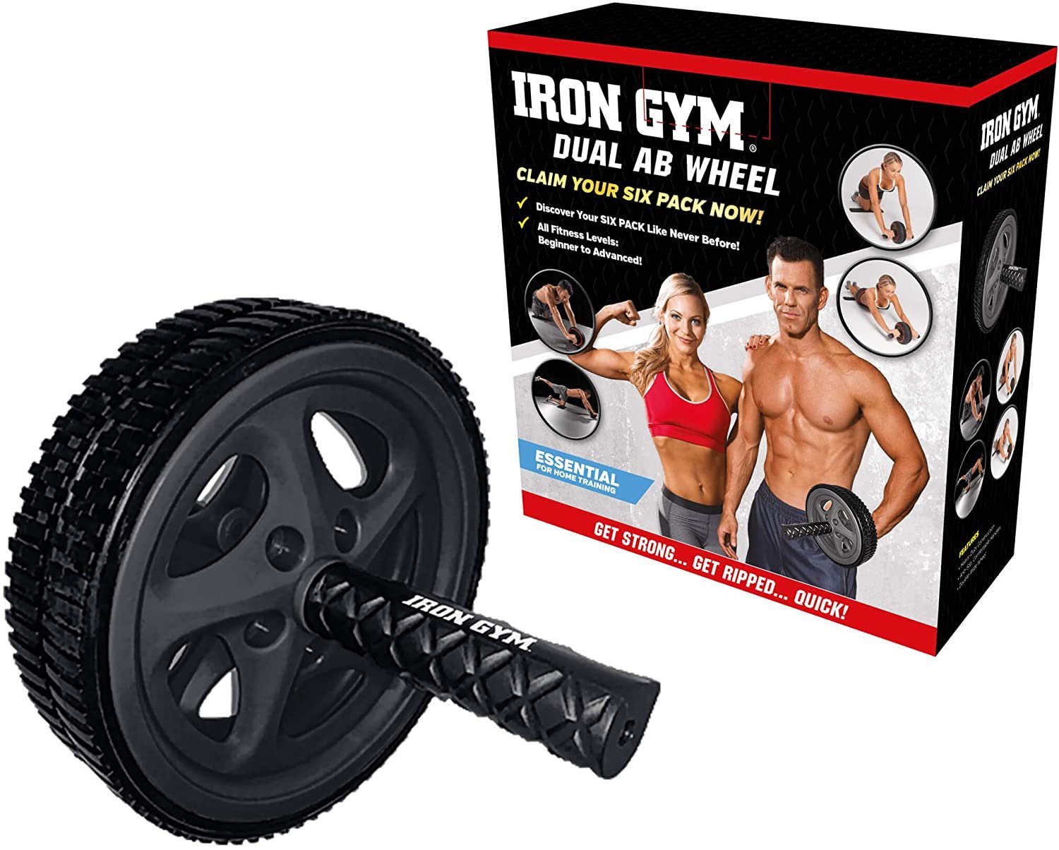 Luna24 simply great ideas... Bauchmuskelmaschine Iron Gym Dual Ab Wheel, Bauchmuskel, Rückenmuskel, Fitness