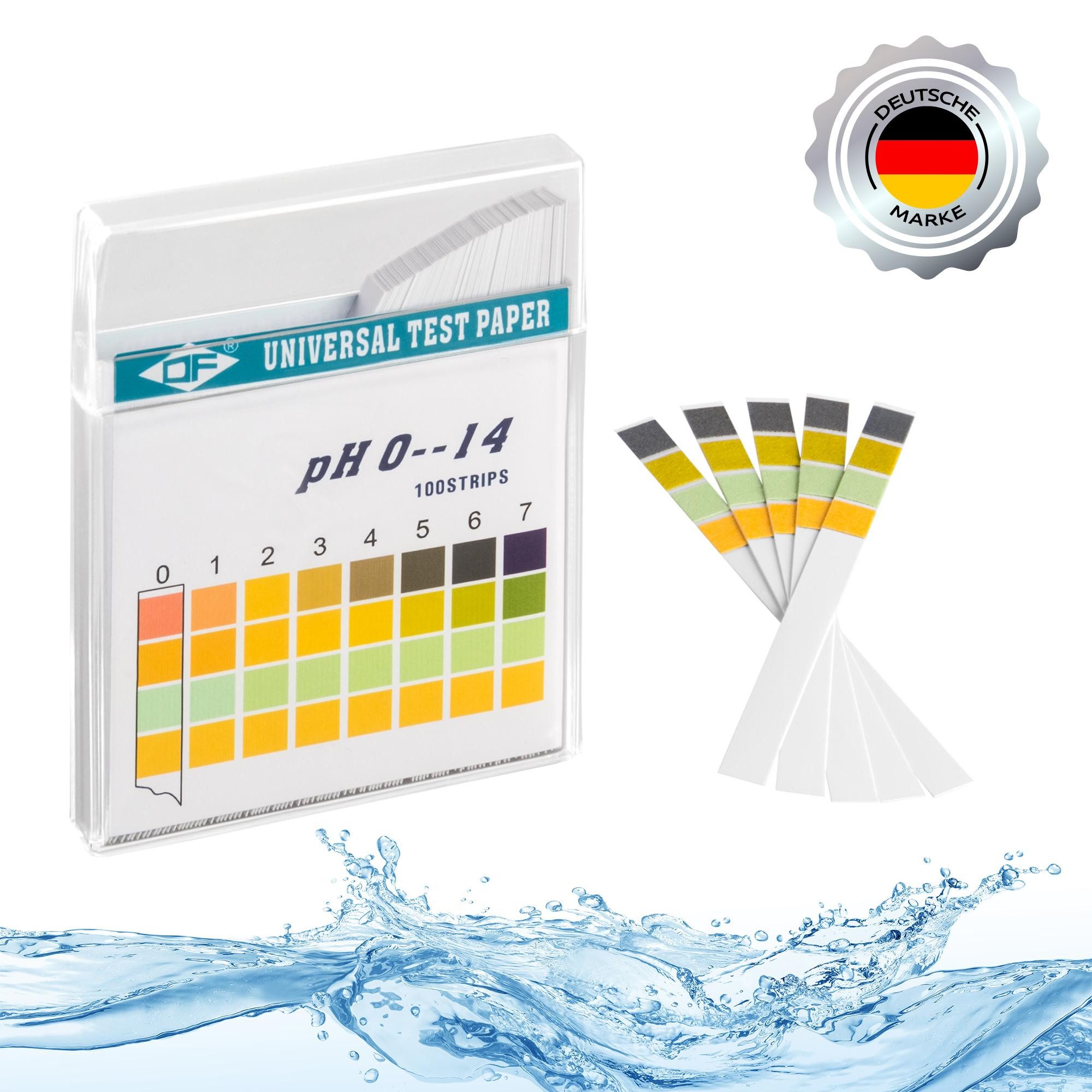 ECENCE Pool-Wassertest pH wert Teststreifen 100 Stück ph 0-14 Aquarien
