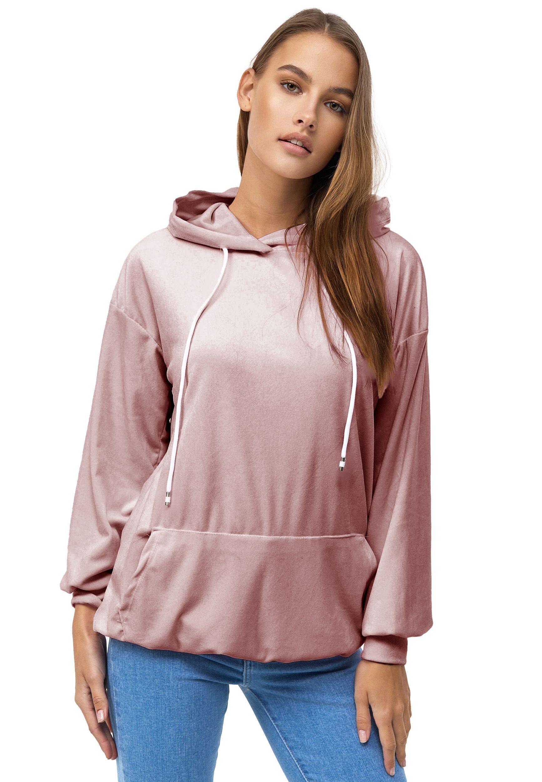 enflame Hoodie Langer Kapuzen Oversized Velours (1-tlg) Enflame Q - 51227