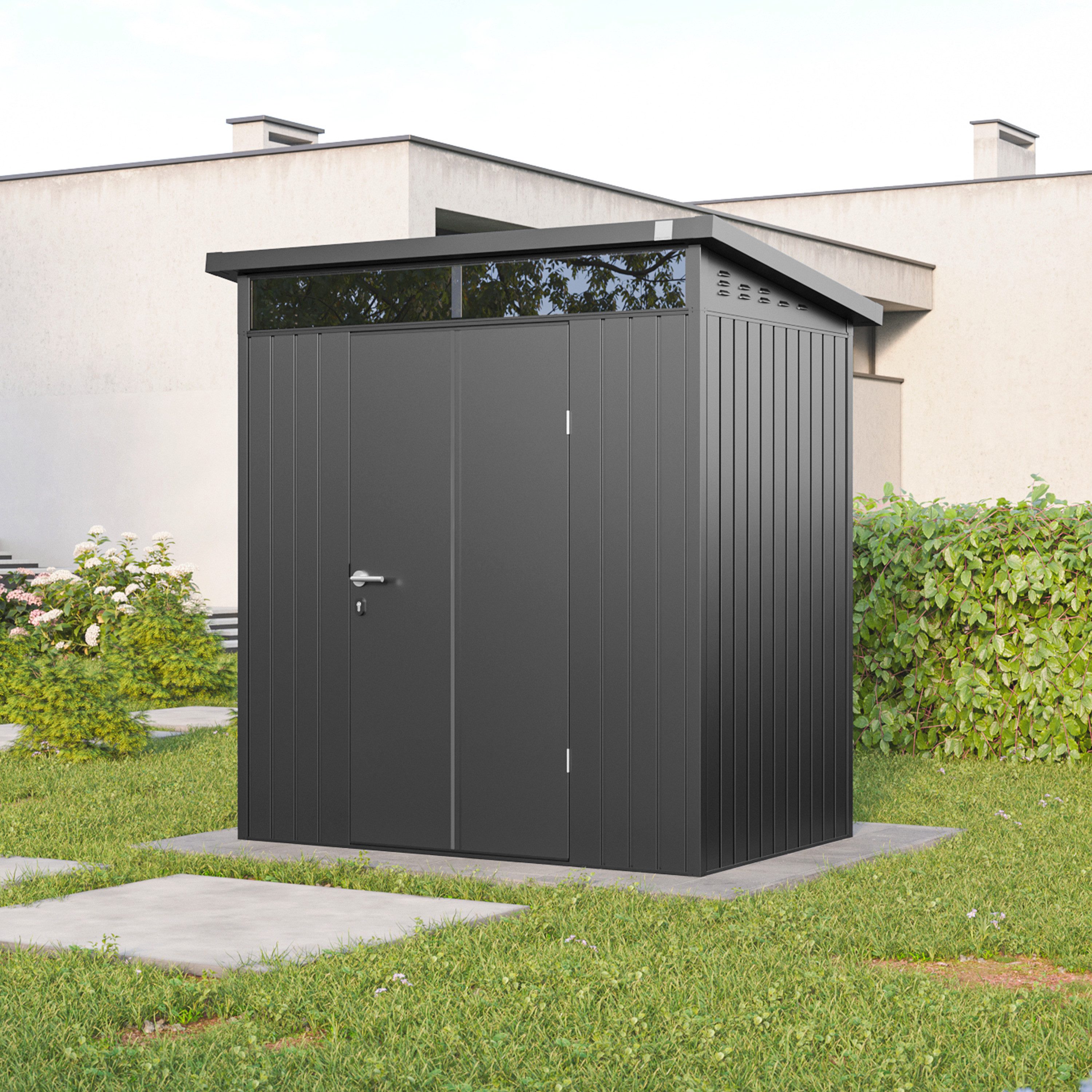 GFP Gerätehaus Gartenhaus Geräteschuppen Lena mit Pultdach, BxT: 180x120 cm, Höhe 205 cm