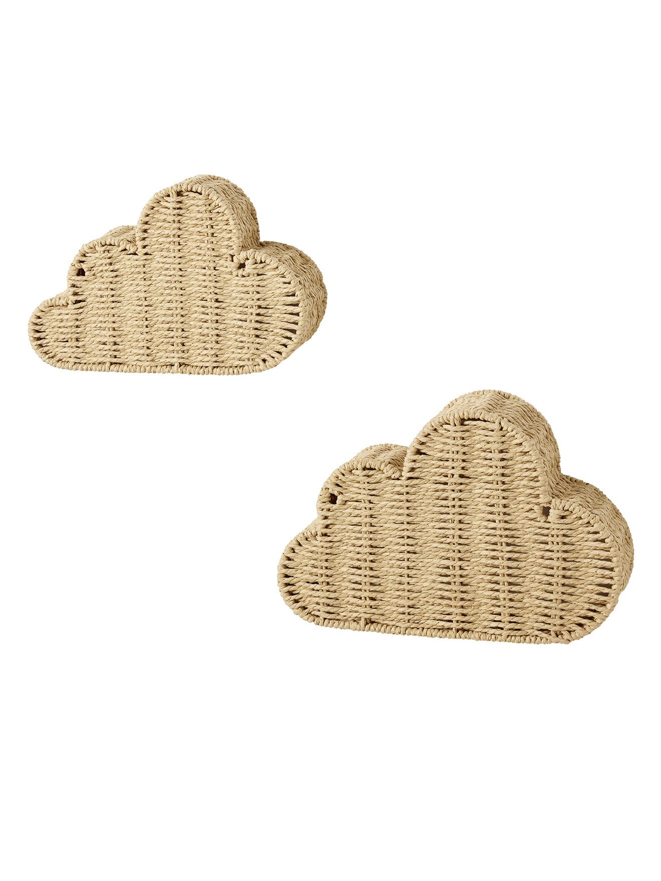 vertbaudet Kinderregal Wandregale in Wolkenform, 2er-Set aus Papierkordel, Kinderzimmer