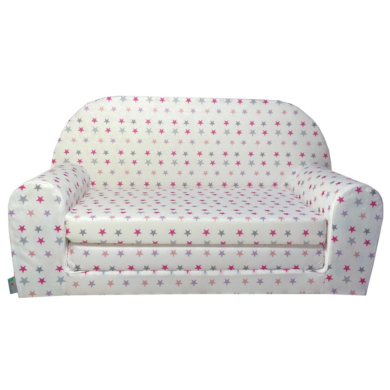 FORTISLINE - Kindersofa Ausklappbar 83x47x43cm Oeko-TEX - Spielesofa Für Kinder 2in1 - Kindercouch Aufklappen Bettfunktion - Schlafcouch Aus Schaumstoff - Kuschel-Cord - Viele Muster (Grau