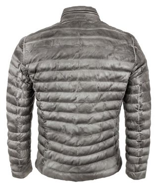 Milestone Lederjacke MSMalik Echtleder Herren Lederjacke Steppjacke Lammnappa silber