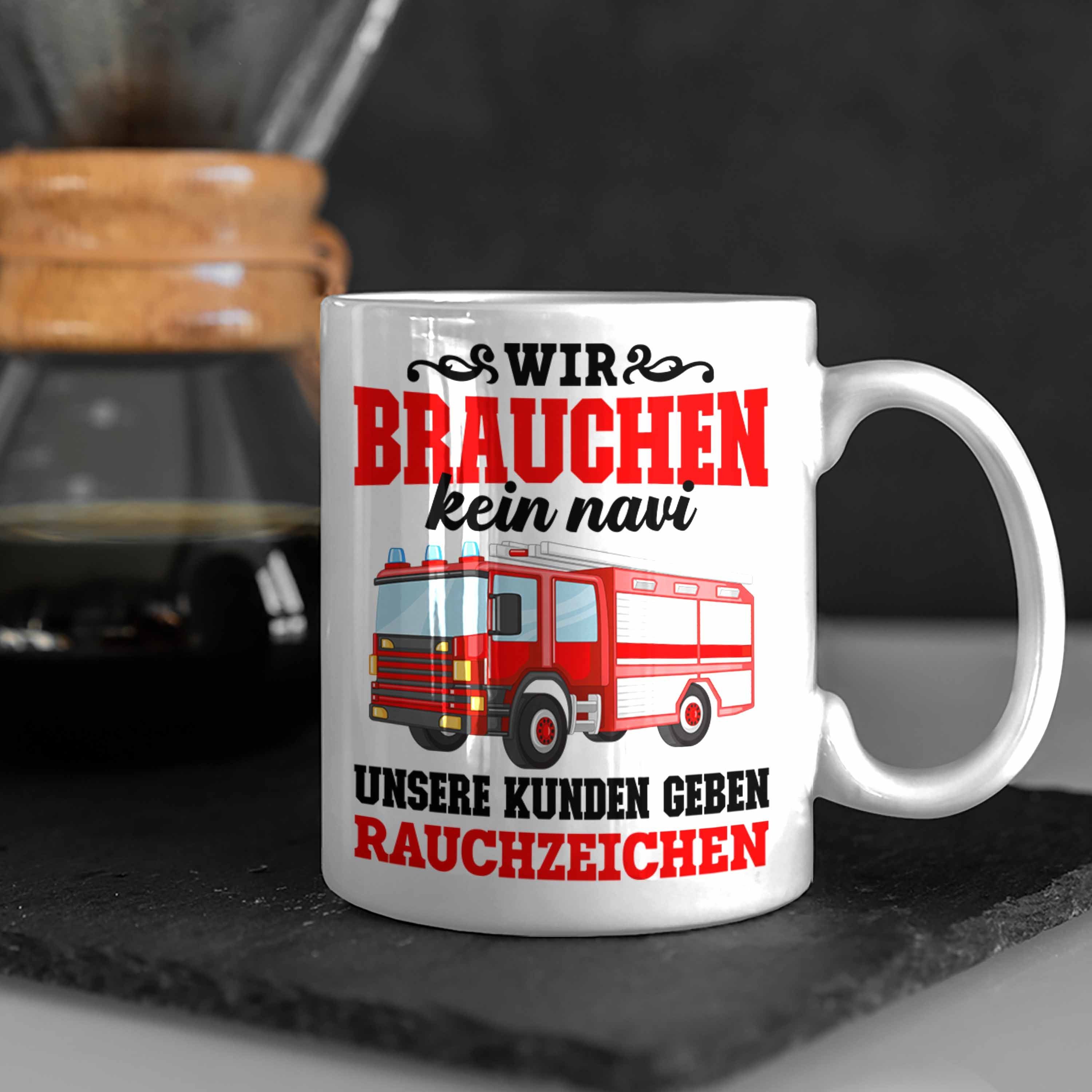 Feuerwehrmann Trendation Trendation Mann - Weiss Tasse Feuerwehrgeschenkartikel Geschenk Spruch Männer Erwachsene Tasse Tasse Feuerwehr