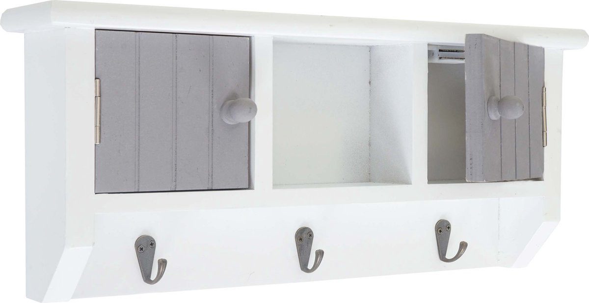 MCW Schlüsselkasten A48 Schlüsselkasten mit Türen, Holz, MVG-zertifiziert, grau-weiß (1 St), geeignet für 3 Schlüssel