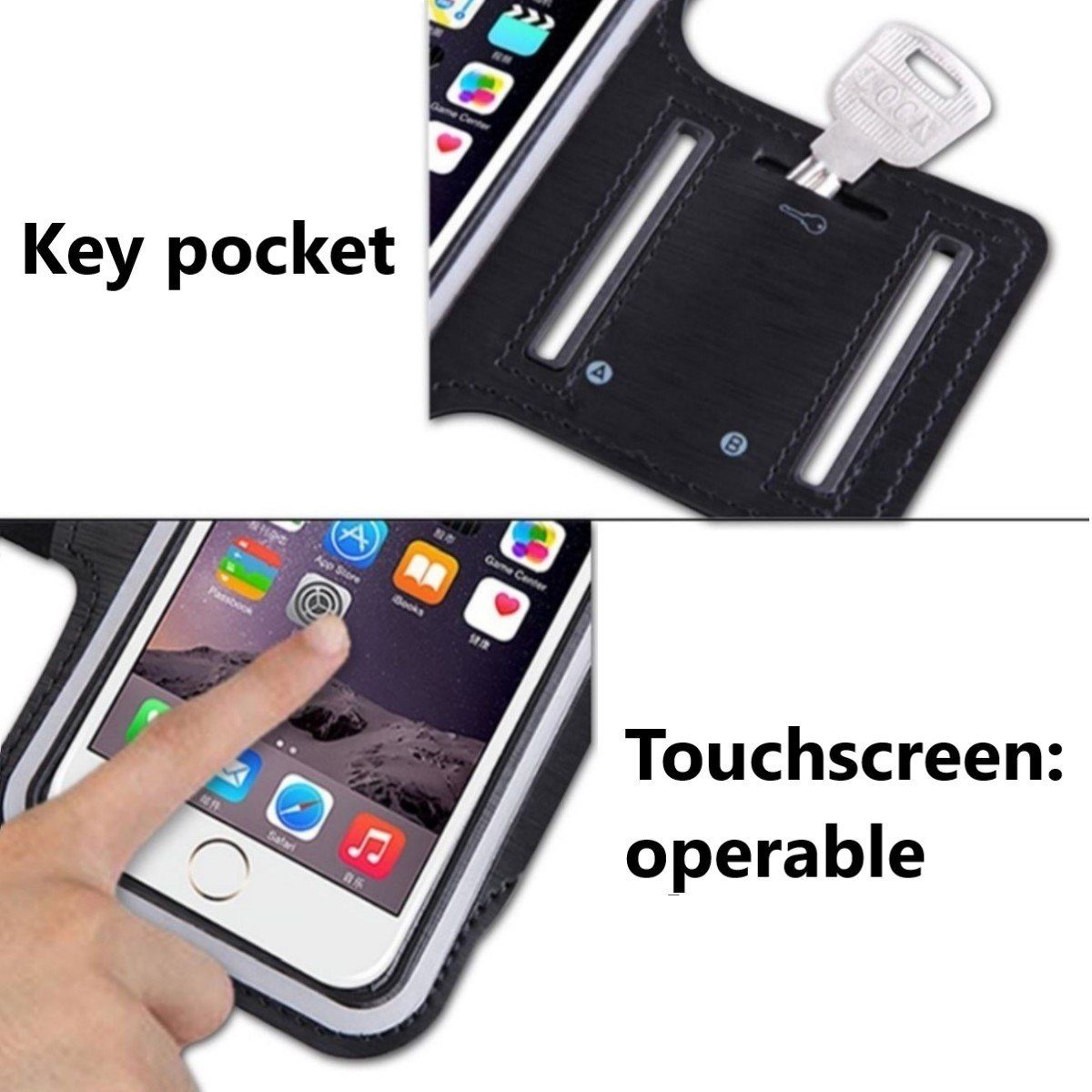 CoverKingz Phone Case Sport Armband for Apple iPhone 16, Sports Fitness Armband Phone Case, Sports Protective Case with Key Pocket, Jogging Protective Bag