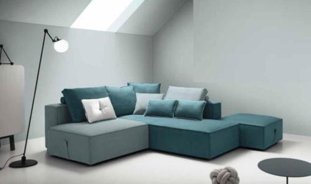 JVmoebel Ecksofa, Designer Sofa Couch Ecke Hocker gepolstert Set Wohnraum L-Form