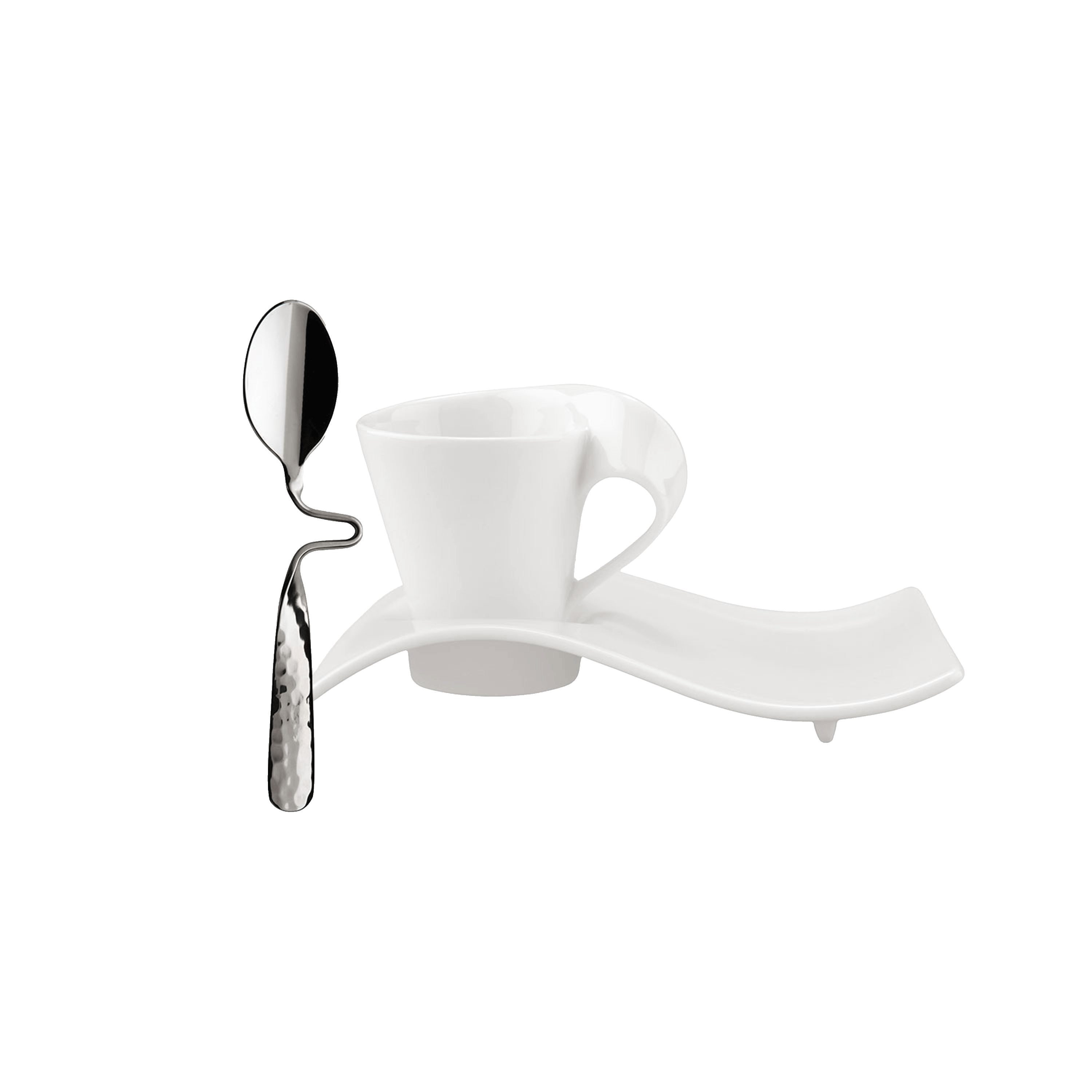 Villeroy & Boch Espressotasse NewWave Caffè NWC Espressoset, 3-tlg., Porzellan, Wellendesign