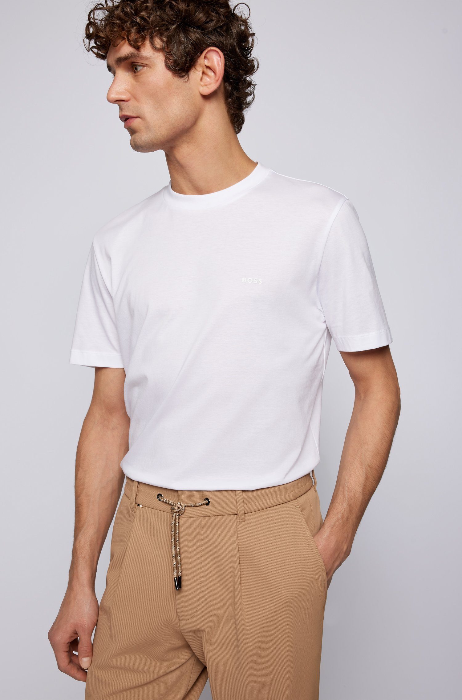 BOSS Thompson Weiß (100) T-Shirt (1-tlg)