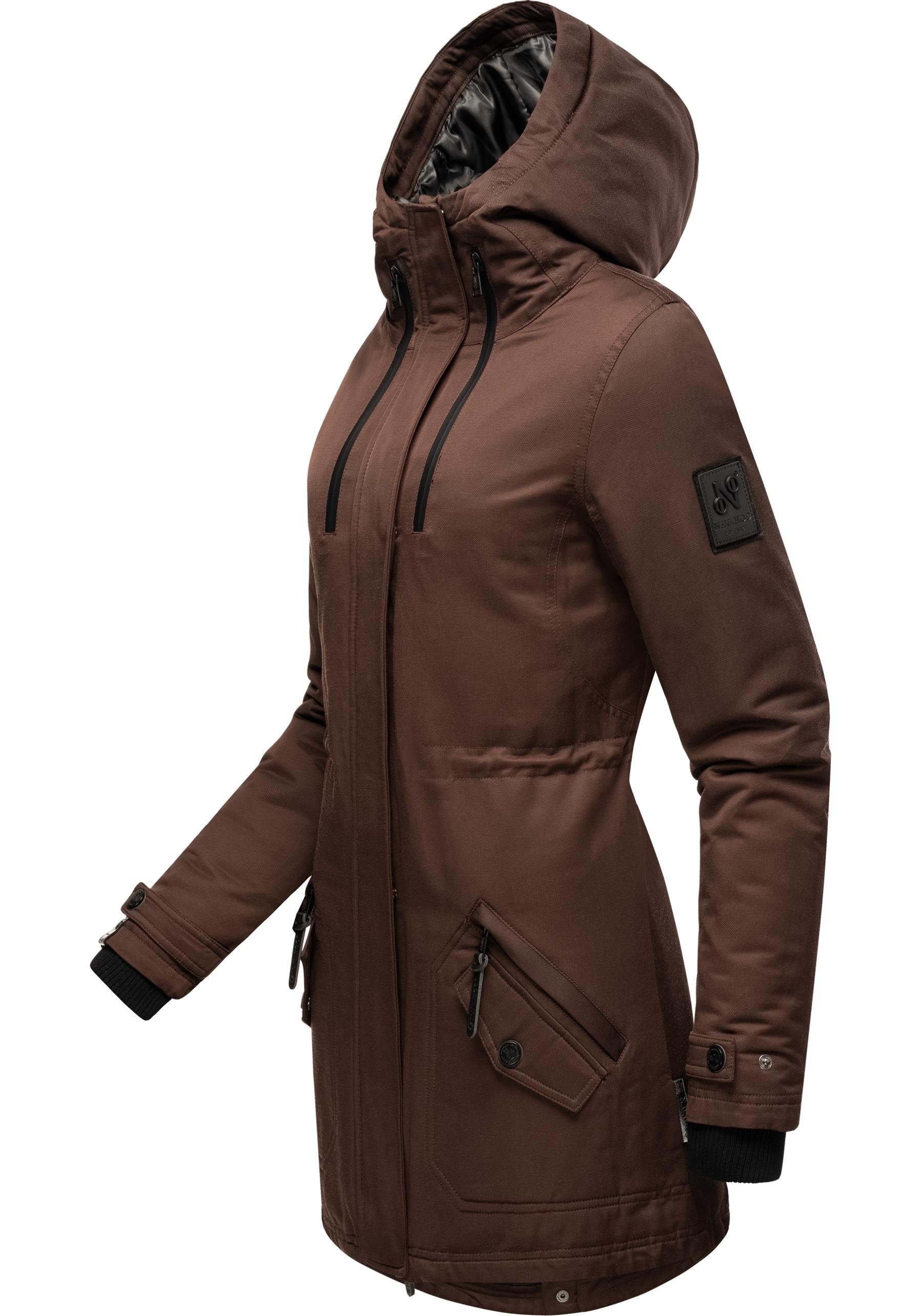 Navahoo Wintermantel Avrille II sportlicher Damen Winter Kurzmantel mit großer Kapuze