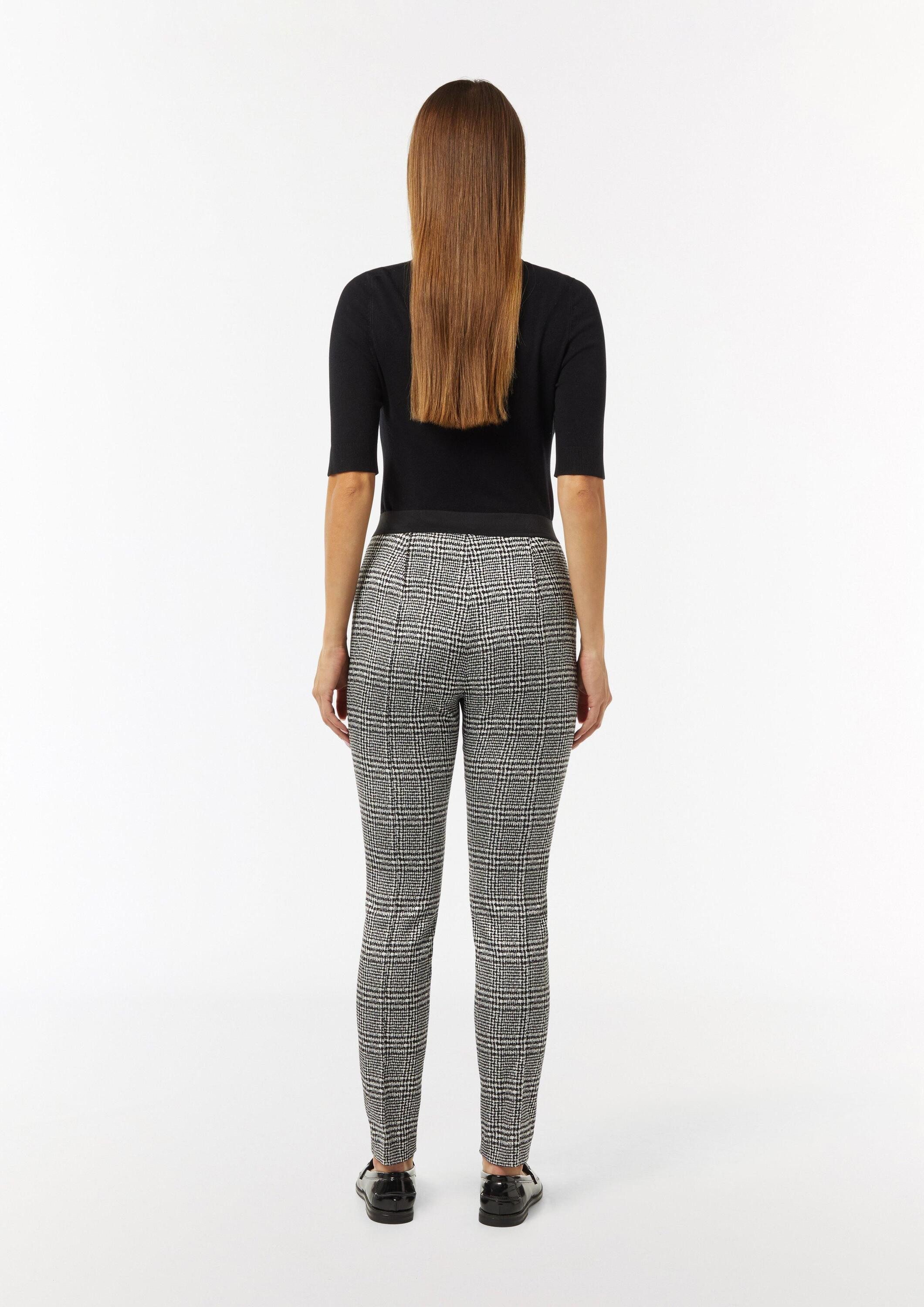 comma Chinos Hose Schmale Hose mit gewebtem Karomuster