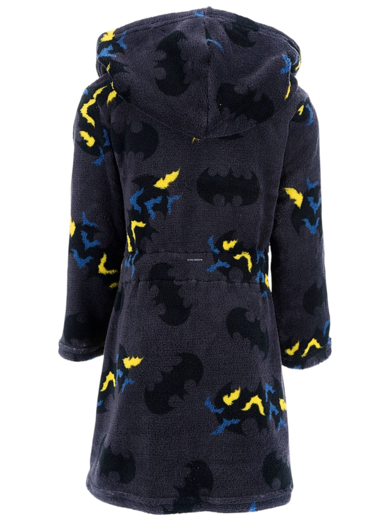Batman Kinderbademantel DC Comics, Polyester, mit Kapuze, Bindegürtel, für Kinder mit Kapuze Gr. 98-128 cm