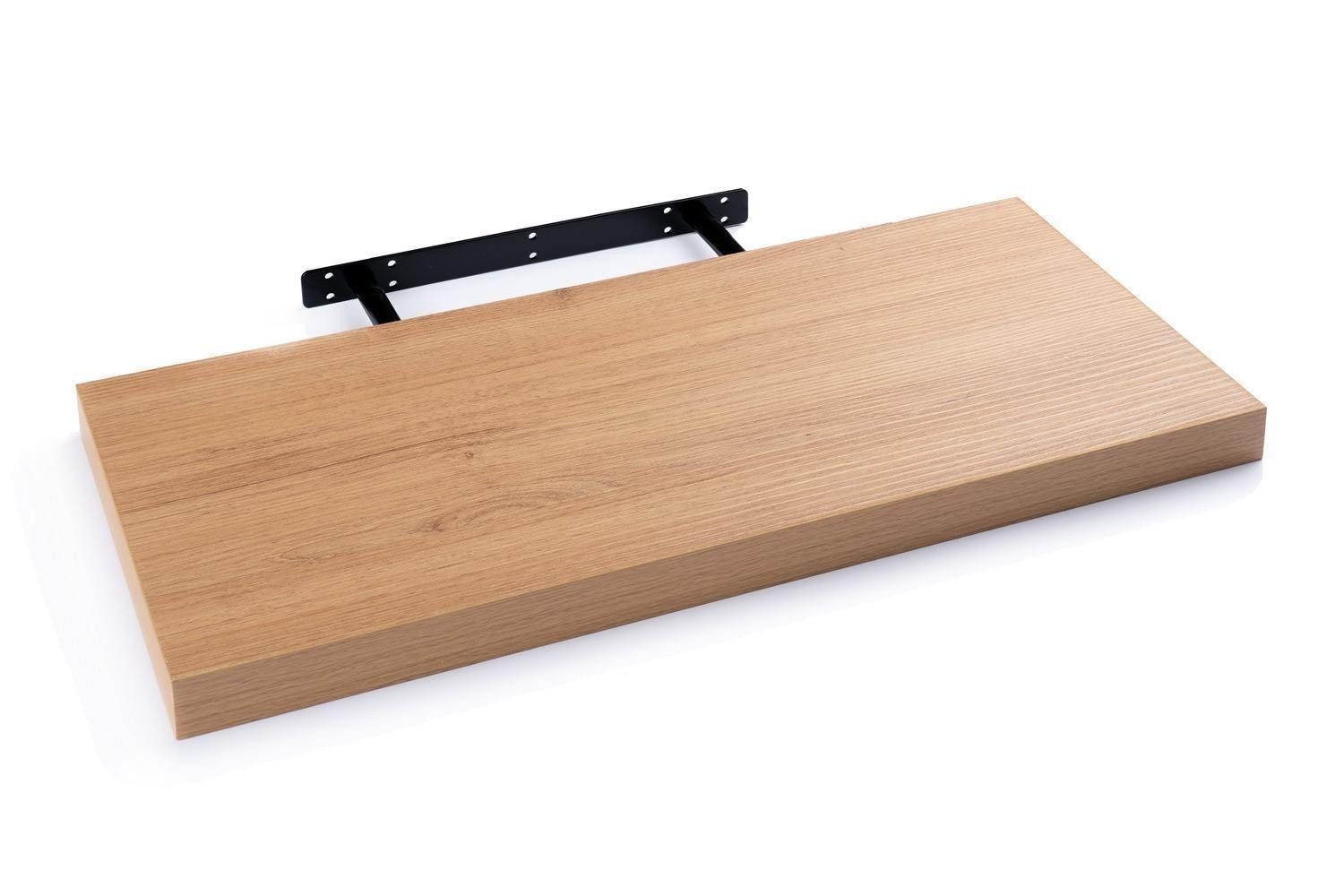Home4You Wandboard MIKI, B 60 x H 23,5 cm, Wildeichedekor, MDF, PVC, 1-tlg., 1 Ablagefläche
