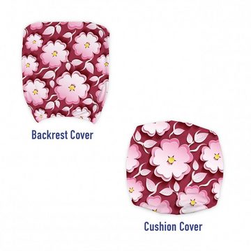 Bürostuhlhusse dekorative Schutzhülle aus Stretchgewebe, Abakuhaus, Blumen Petal der japanischen Kirsche