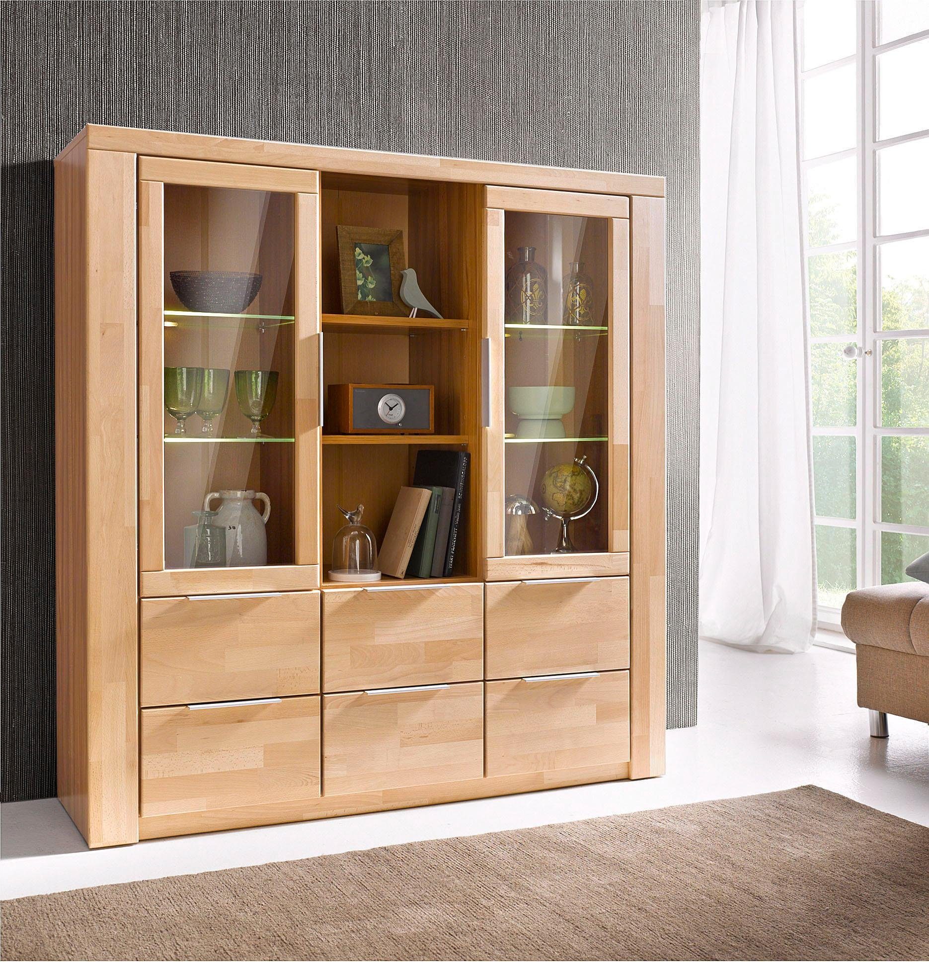 OTTO home Highboard Zara, 9 Fächer, 6 Schubkästen, B/T/H: 140/40/145, Metallgriffe