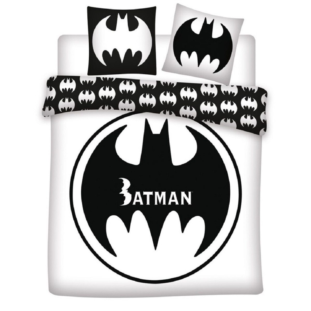 Batman Постельное белье 3-teiliges Set – 1x Deckenbezug 240x220 & 2x Kissenbezug 65x65 cm, 3 teilig