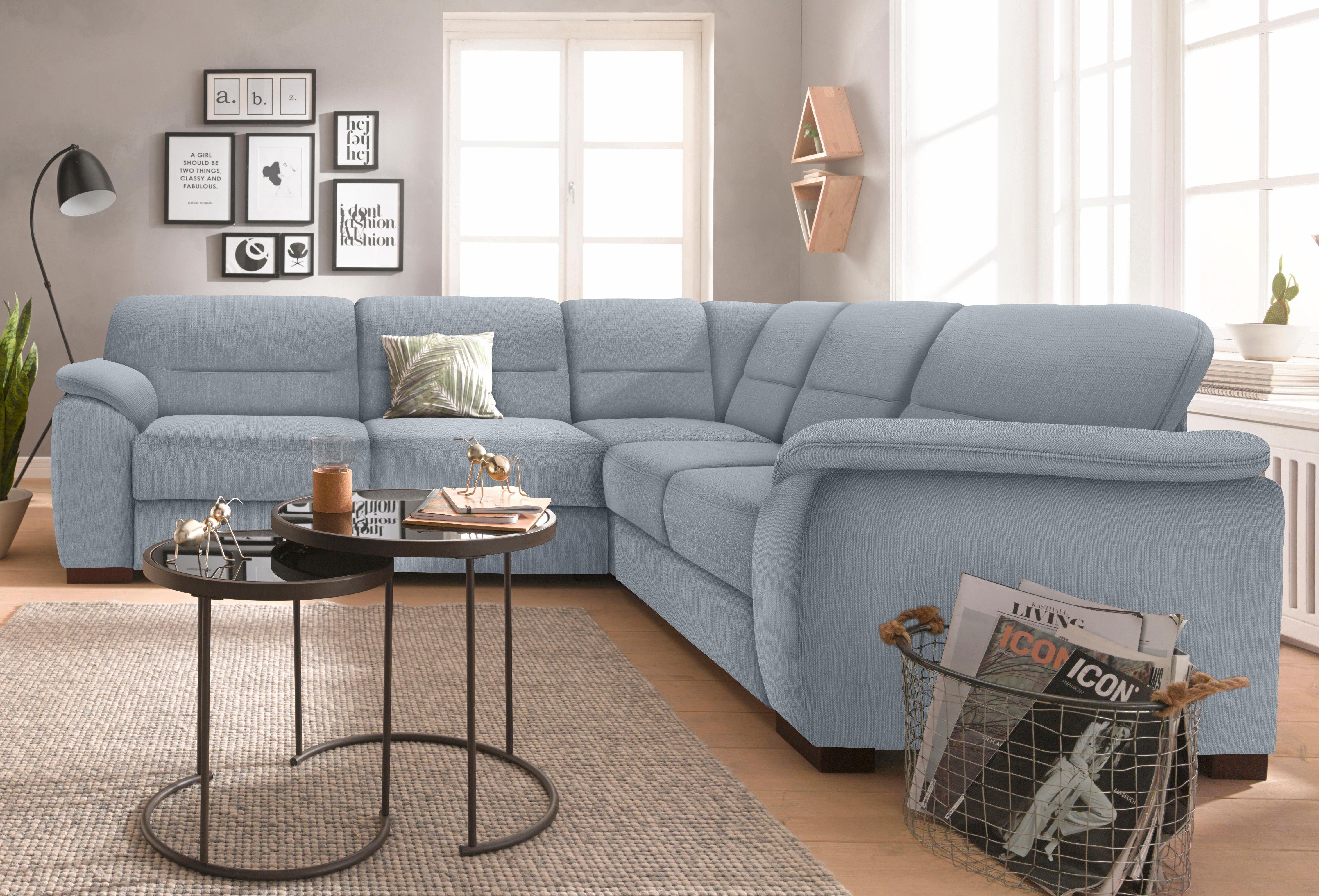 sit&more Ecksofa Montego L-Form, B: 255 cm, wahlweise mit Bettfunktion und Schubkasten